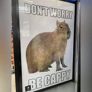 Don't Worry Be Cappy Capybara Poster